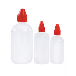 BOTTLE WITH RED CAP