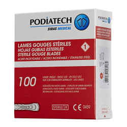 100 LAMES DE GOUGES STERILES : consommables soins -www.e-podiatech.com