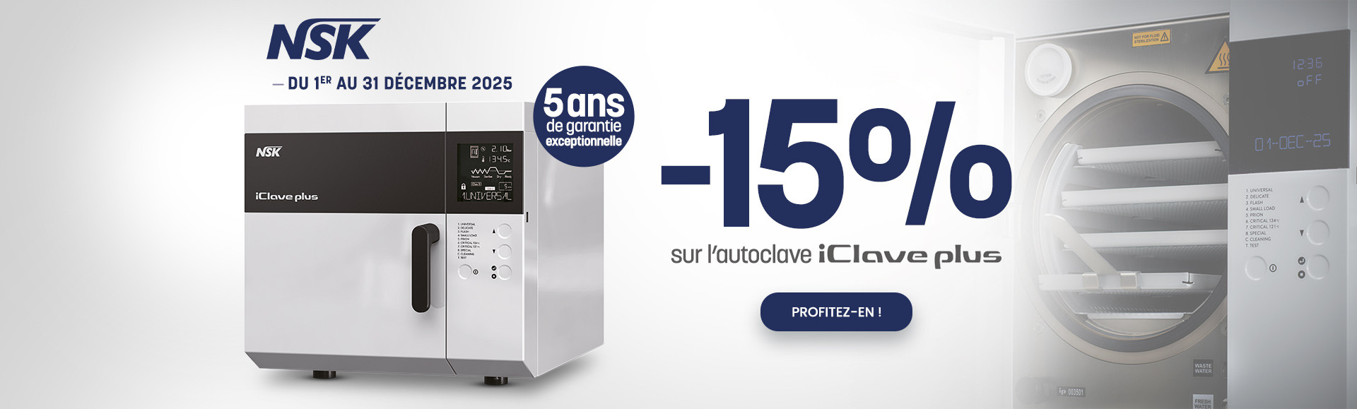 -15% sur l'autoclave iclave plus jusqu'au 31/12/2025