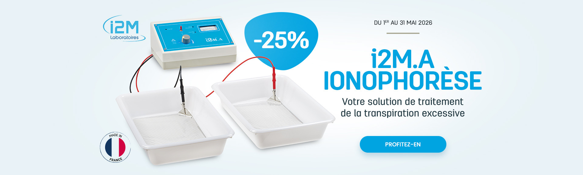 -25% sur l'i2M.A inonophorese jusqu'au 31/05/2026