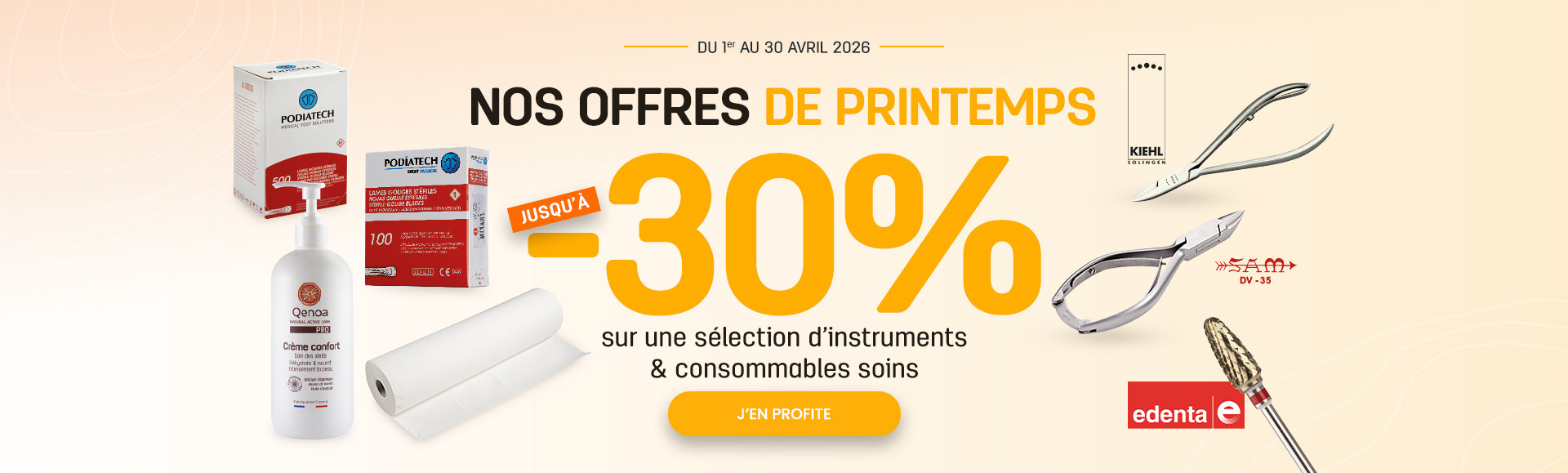 Jusqu'à -30% avec nos offres printemps jusqu'au 30/04/2026