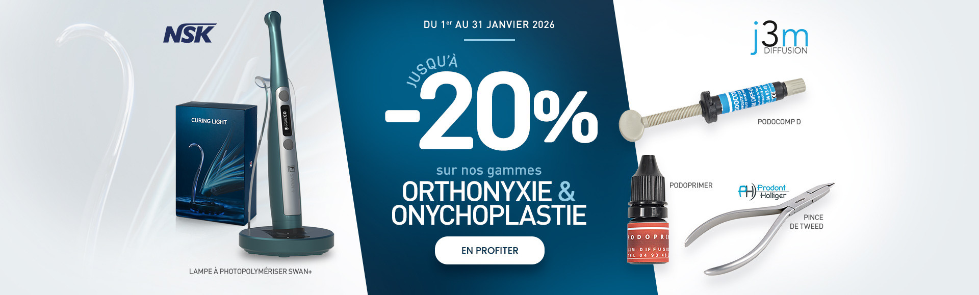 Jusqu'à -20% sur l'orthonyxie et l'onychoplatie jusqu'au 31/01/2026