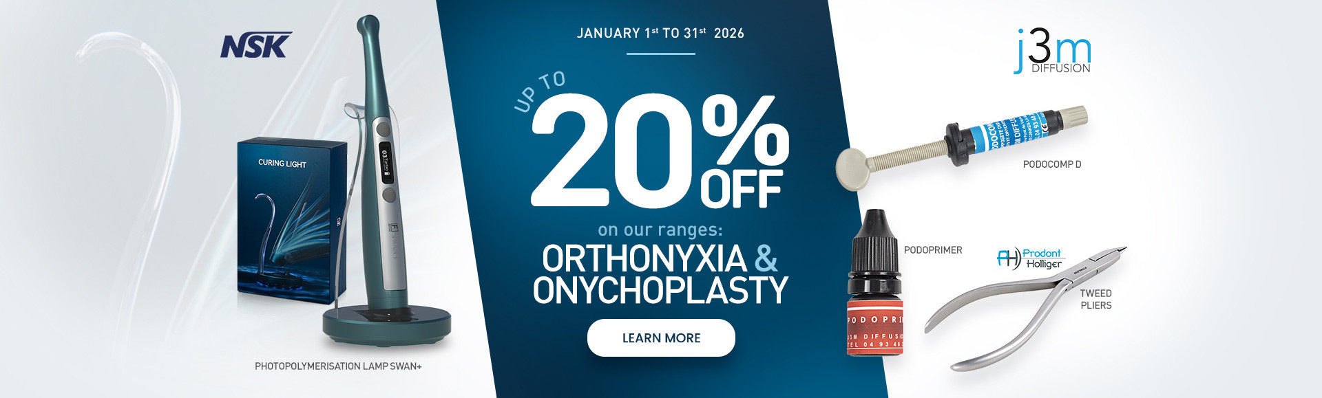 Up to 20%off on onrthonyxia and onychoplasty until 31/01/2026