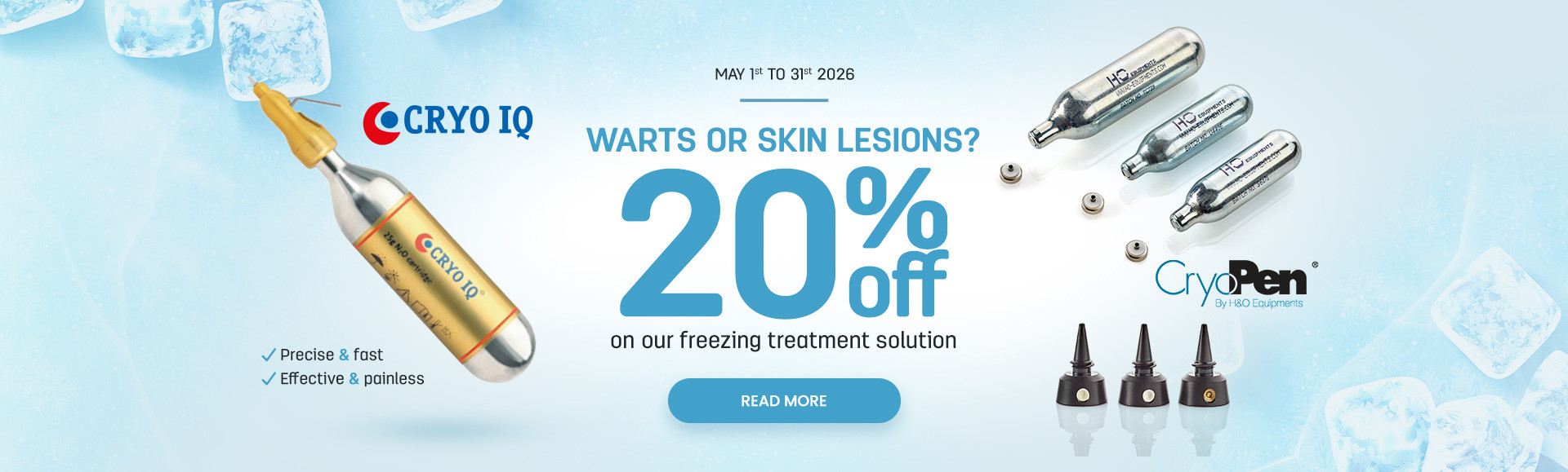 20%off on our cryotherapy range until 31/05/2026