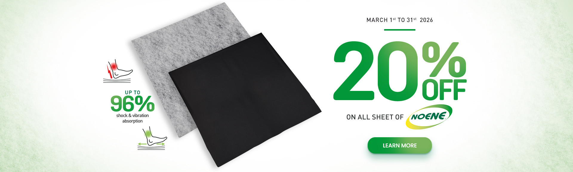 20%off on Noene sheets until 31/03